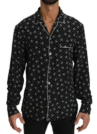 Thumbnail for Elegant Silk Pajama Shirt with Skull Print