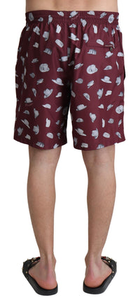 Thumbnail for Elegant Maroon Beachwear Trunks