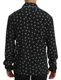 Thumbnail for Elegant Silk Pajama Shirt with Skull Print