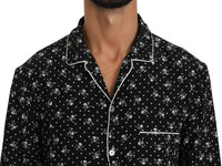 Thumbnail for Elegant Silk Pajama Shirt with Skull Print