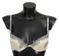 Thumbnail for Silk Blend Push-Up Bra in Beige and Gray