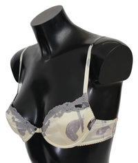 Thumbnail for Silk Blend Push-Up Bra in Beige and Gray
