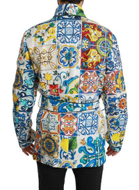Thumbnail for Multicolor Majolica Robe Jacket Coat