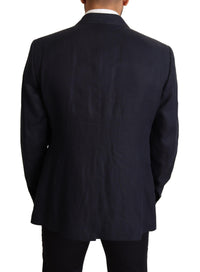 Thumbnail for Elegant Dark Blue Double-Breasted Blazer