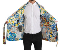 Thumbnail for Multicolor Majolica Robe Jacket Coat