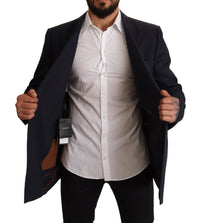 Thumbnail for Elegant Dark Blue Double-Breasted Blazer