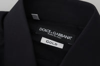 Thumbnail for Black Cotton Slim Fit Formal Dress GOLD Shirt