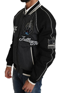 Thumbnail for Elegant Sequined Black Bomber Jacket