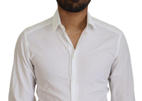 Thumbnail for White Cotton Slim Fit Formal Dress GOLD Shirt