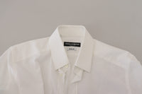 Thumbnail for White Cotton Slim Fit Formal Dress GOLD Shirt