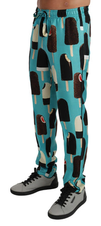 Thumbnail for Sumptuous Silk Lounge Pants with Ice-Cream Print