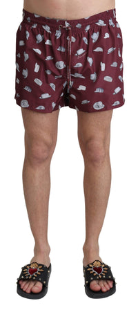 Thumbnail for Maroon Elegance Men's Swimming Trunks