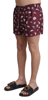 Thumbnail for Maroon Elegance Men's Swimming Trunks