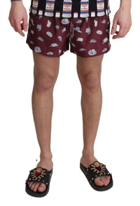 Thumbnail for Maroon Elegance Men's Swimming Trunks