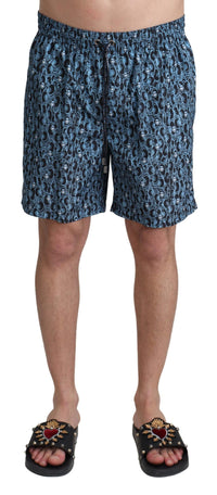 Thumbnail for Chic Blue Drawstring Swim Trunks