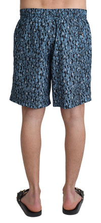 Thumbnail for Chic Blue Drawstring Swim Trunks