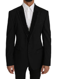 Thumbnail for Elegant Black Slim Fit Martini Blazer Jacket