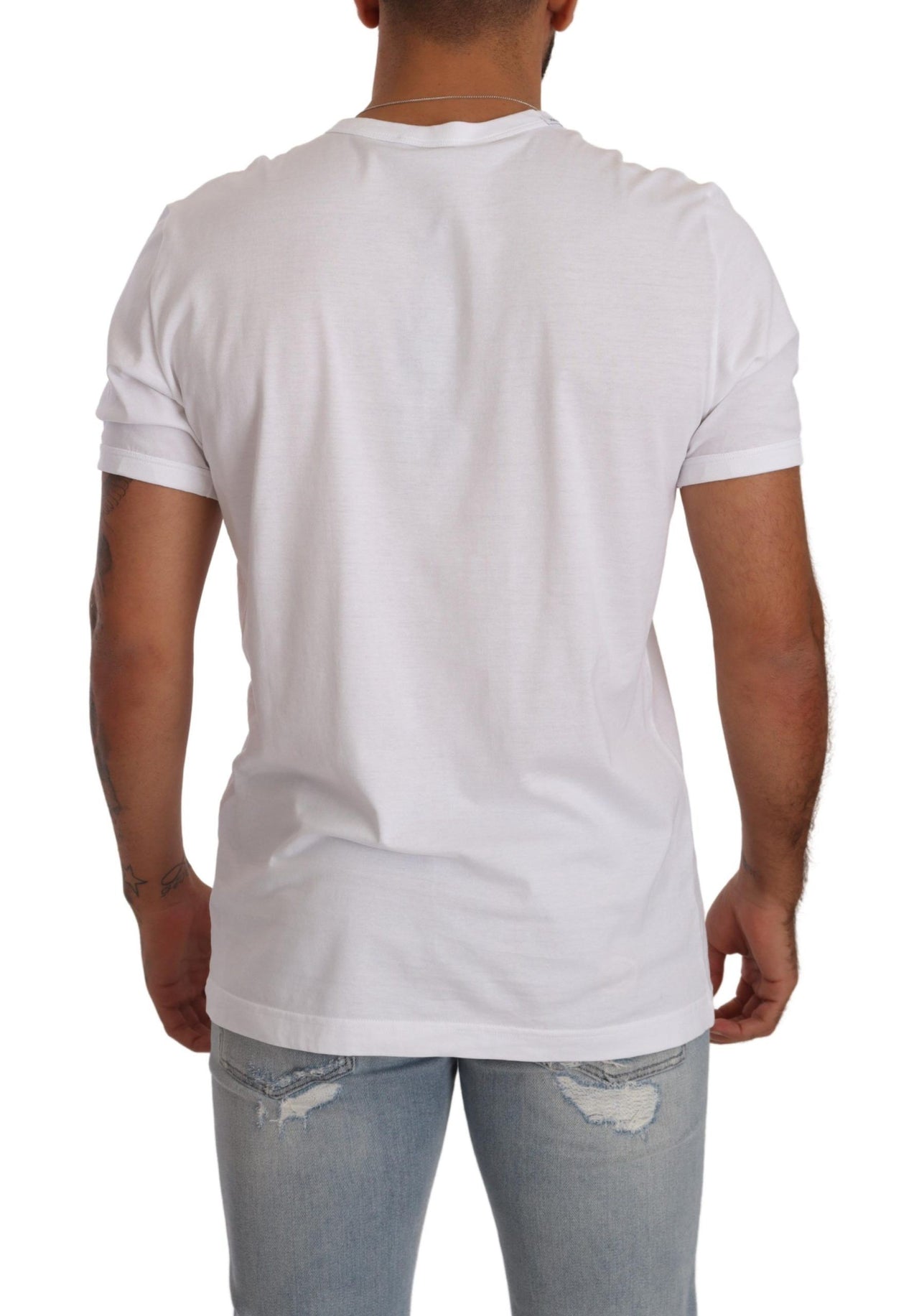 Elegant White Cotton Crewneck Tee