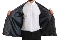 Thumbnail for Elegant Navy Silk Double Breasted Coat