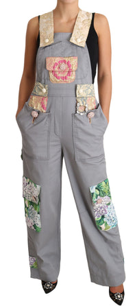 Thumbnail for Exquisite Floral Embellished Denim Overalls