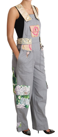 Thumbnail for Exquisite Floral Embellished Denim Overalls
