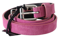 Thumbnail for Fuschia Pink Leather Waist Belt