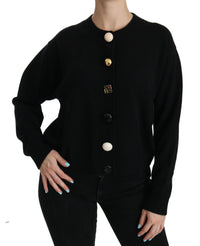 Thumbnail for Elegant Black Cashmere Cardigan Top