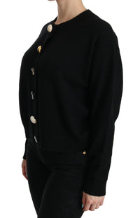 Thumbnail for Elegant Black Cashmere Cardigan Top