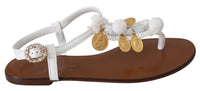 Thumbnail for Pom Pom Flip Flop Ankle Strap Flats