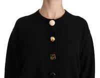 Thumbnail for Elegant Black Cashmere Cardigan Top