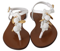 Thumbnail for Pom Pom Flip Flop Ankle Strap Flats