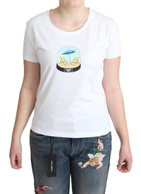 Thumbnail for Chic White Cotton Tee with Iconic Print