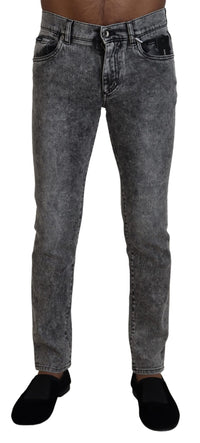 Thumbnail for Elegant Gray Washed Denim Pants