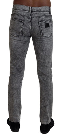 Thumbnail for Elegant Gray Washed Denim Pants