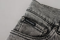 Thumbnail for Elegant Gray Washed Denim Pants