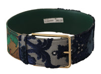 Thumbnail for Elegant Green Leather Belt with Logo Buckle