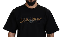 Thumbnail for Black Logo Cotton Crewneck T-shirt