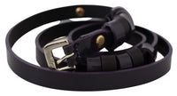 Thumbnail for Chic Black Leather Belt with Chrome Silver Tone Buckle