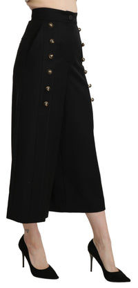 Thumbnail for Elegant High Waist Wide Leg Virgin Wool Trousers