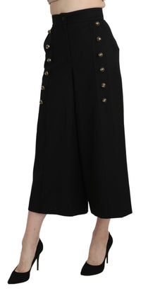 Thumbnail for Elegant High Waist Wide Leg Virgin Wool Trousers