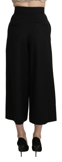 Thumbnail for Elegant High Waist Wide Leg Virgin Wool Trousers