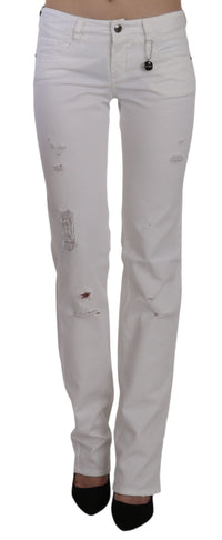 Thumbnail for Chic White Slim Fit Cotton Jeans