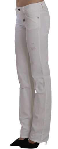 Thumbnail for Chic White Slim Fit Cotton Jeans