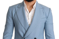Thumbnail for Elegant Blue Cashmere-Silk Men's Blazer