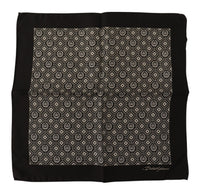 Thumbnail for Black Patterned DG Logo Square Handkerchief Scarf