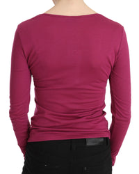 Thumbnail for Elegant Pink Crystal Embellished Long Sleeve Top