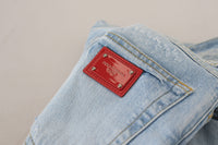 Thumbnail for Light Blue Cotton Tattered Casual Denim Jeans