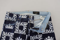 Thumbnail for Blue Cotton DG Crown Skinny Denim Jeans