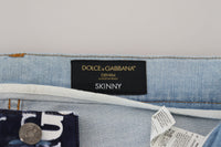 Thumbnail for Blue Cotton DG Crown Skinny Denim Jeans