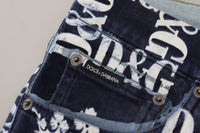 Thumbnail for Blue Cotton DG Crown Skinny Denim Jeans